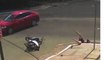 Rescue Cam: Moped Driver Crashes and Falls into Sewer