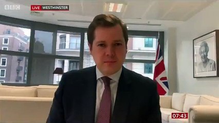 Charlie Stayt tells minister on BBC Breakfast: 'Your flag is just a little bit small'