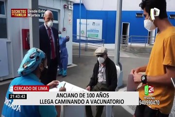 Anciano de 100 años llegó caminando a su centro de vacunación en el Cercado de Lima