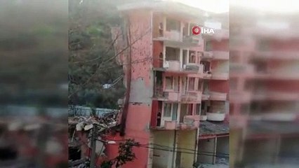 Bursa'daki yıkım anı kameraya böyle yansıdı