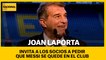 Joan Laporta invita a los socios del club a pedir que Messi se quede