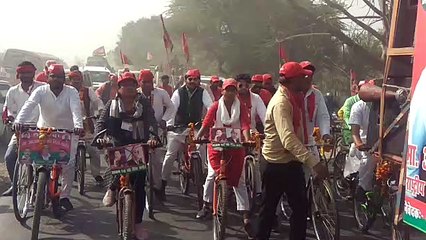 समाजवादी पार्टी की साइकिल यात्रा सीतापुर पहुंची
