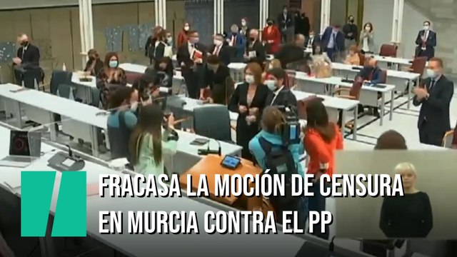 Fracasa la moción de censura de Ciudadanos y PSOE en Murcia contra el PP