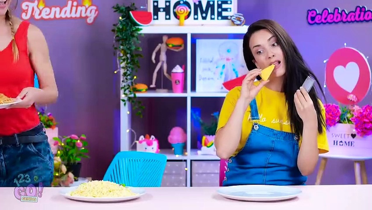 REAL VS CAKE FOOD CHALLENGE! -- Chocolate VS Real by 123 Go! GENIUS