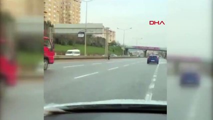Otoyolda sürücüleri şaşırtan görüntü