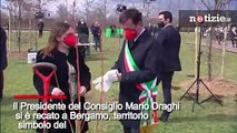 Bergamo, Draghi alla giornata nazionale per le vittime del covid: 