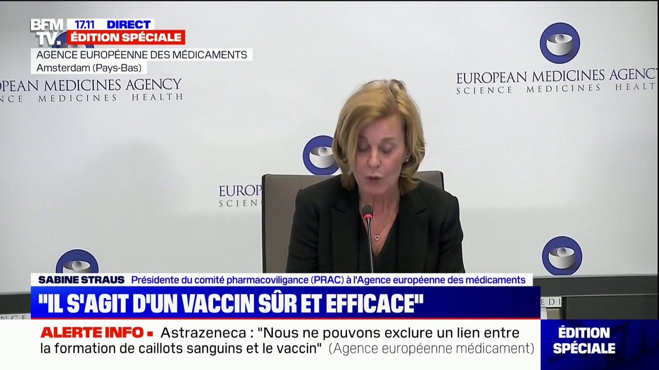 Vaccin AstraZeneca: pour l'Agence européenne des médicaments, "il n'y a pas d'augmentation du risque global de formation de caillots sanguins avec le vaccin"
