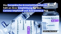 EMA: Corona-Impfstoff von Astrazeneca ist 