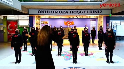 'Önce vatan millet' diyen Ahmet Vefikpaşa Ortaokulu öğrencileri 18 Mart'ı andı