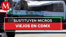 CdMx entrega nuevas unidades de transporte público y 'chatarriza' micros viejos
