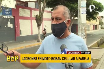 Chorrillos: ladrones en moto roban celular a pareja en menos de 10 segundos