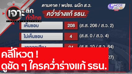 คลี่โหวต !  ดูชัด ๆ ใครคว่ำร่างแก้ รธน. : เจาะลึกทั่วไทย (19 มี.ค. 64)