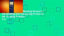 About For Books  Nursing Research: Generating and Assessing Evidence for Nursing Practice  For