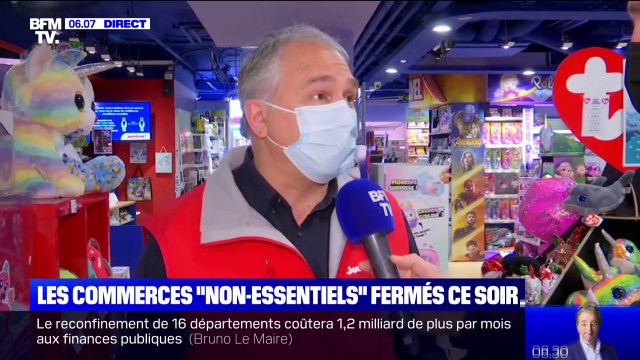 Ça a été une surprise. Ce vendeur de jouets ne s'attendait pas à devoir fermer à nouveau son magasin