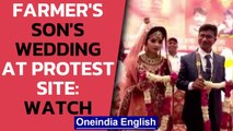 Farmer leader from MP organises son's wedding at protest site: watch | Oneindia News