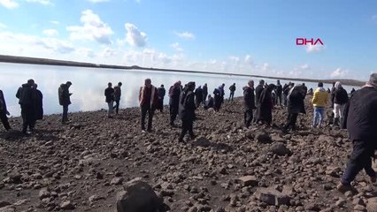 ŞANLIURFA Mahalleli, el ele tutuşup zincir oluşturarak gölette kayıp gençleri aradı