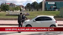 Sıfır Diye Aldıkları Araç Hasarlı Çıktı