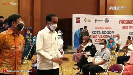 Presiden Jokowi Tinjau Vaksinasi di Bogor