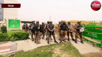 ग्रेटर नोएडाअथॉरिटी ऑफिस पर तैनात हुई पुलिस फोर्स, देखें वीडियो-