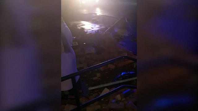 Aftermath of car crashing into Northampton family home