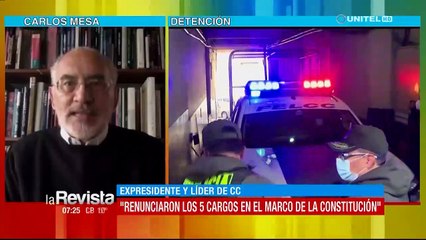 Carlos Mesa se refiere a la detención de Jeanine Áñez