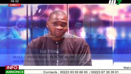 JT BAMBARA 19H30 DU 18 MARS 2021