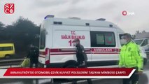 Arnavutköy'de çevik kuvvet polislerini taşıyan minibüs kaza yaptı