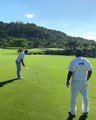 Alex Rodríguez jugando golf en Playa del Este de Republica Dominicana