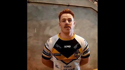 York City Knights' stand-off Brendan  O'Hagan after 30-6 Challenge Cup win v Sheffield Eagles