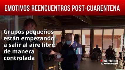 Los emotivos reencuentros de abuelitos con sus familiares tras ser vacunados