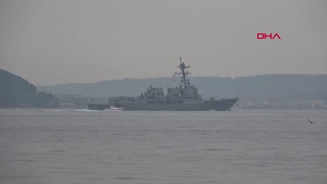 Son dakika haberleri! ÇANAKKALE ABD savaş gemisi 'USS Thomas Hudner', Çanakkale Boğazı'ndan geçti