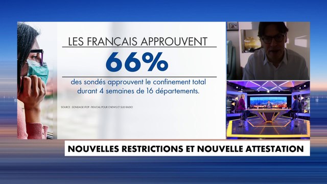 Sondage : 66% des Français approuvent le nouveau confinement dans 16 départements
