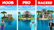 Minecraft NOOB vs PRO vs HACKER- SAFEST HOUSE BUILD CHALLENGE in Minecraft _ Animation