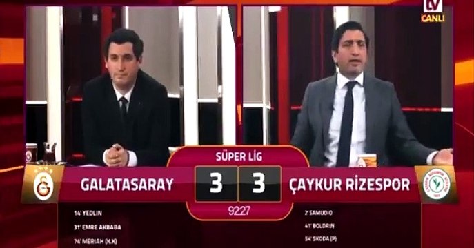 Rizespor'un galibiyet golü sonrası GS TV spikeri çıldırdı! Görüntüler anbean kaydedildi