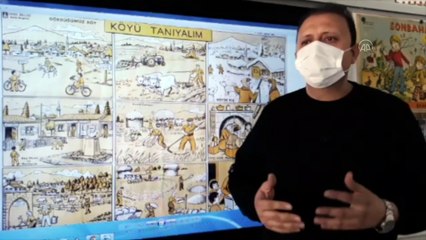 ÇORUM - Öğrencilerine günlük hayatı nostaljik ders afişleriyle anlatıyor