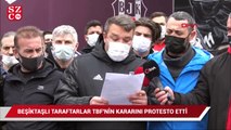 Beşiktaşlı taraftarlardan TBF'nin kararına protesto