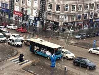 Erzurum'da kar yağışı etkili oluyor