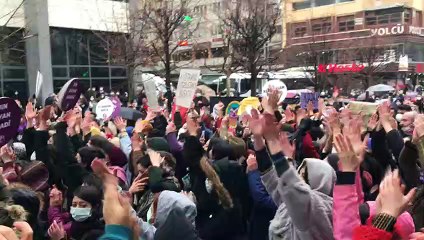 Ankara’da kadınlar sokakta: İstanbul Sözleşmesi'ni uygula