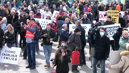 ZAGREB - Hırvatistan'da Kovid-19 önlemlerine karşı gösteri düzenlendi
