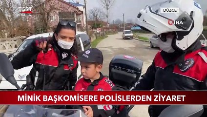 Minik Komisere Polislerden Ziyaret