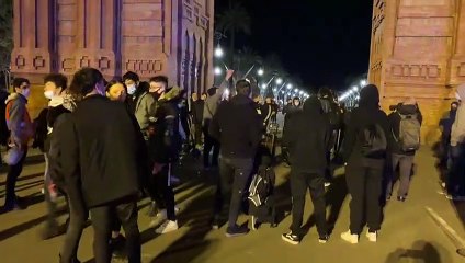 Ambient relaxat a la manifestació de Barcelona / Guillem Ramos