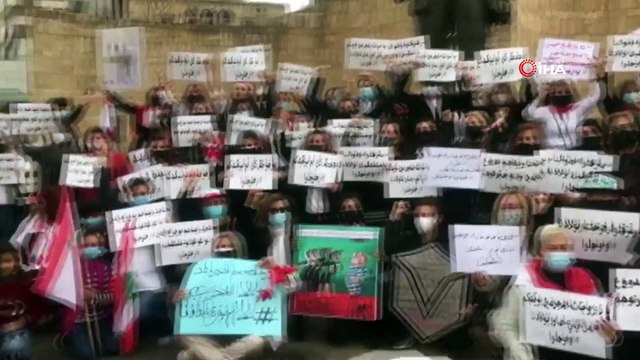 - Beyrut Limanı’ndaki patlamada çocuklarını kaybeden Lübnanlı annelerden protesto