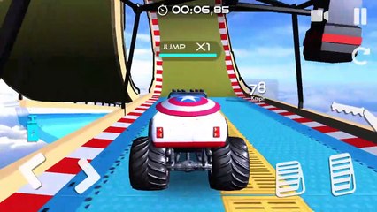 Monster Trucks Mega Ramp Impossible Super hero - Impossible 4x4 Car Driving - Android GamePlay