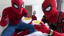 14. SPIDER-MAN in real life All Day In The Bed, and Fighting Bad Guys At Home Người Nhện Trên Giường