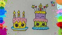 Aprende los Colores y Como Dibujar una Torta Kawaii | Torta Kawaii | Paso a Paso | Kids Art