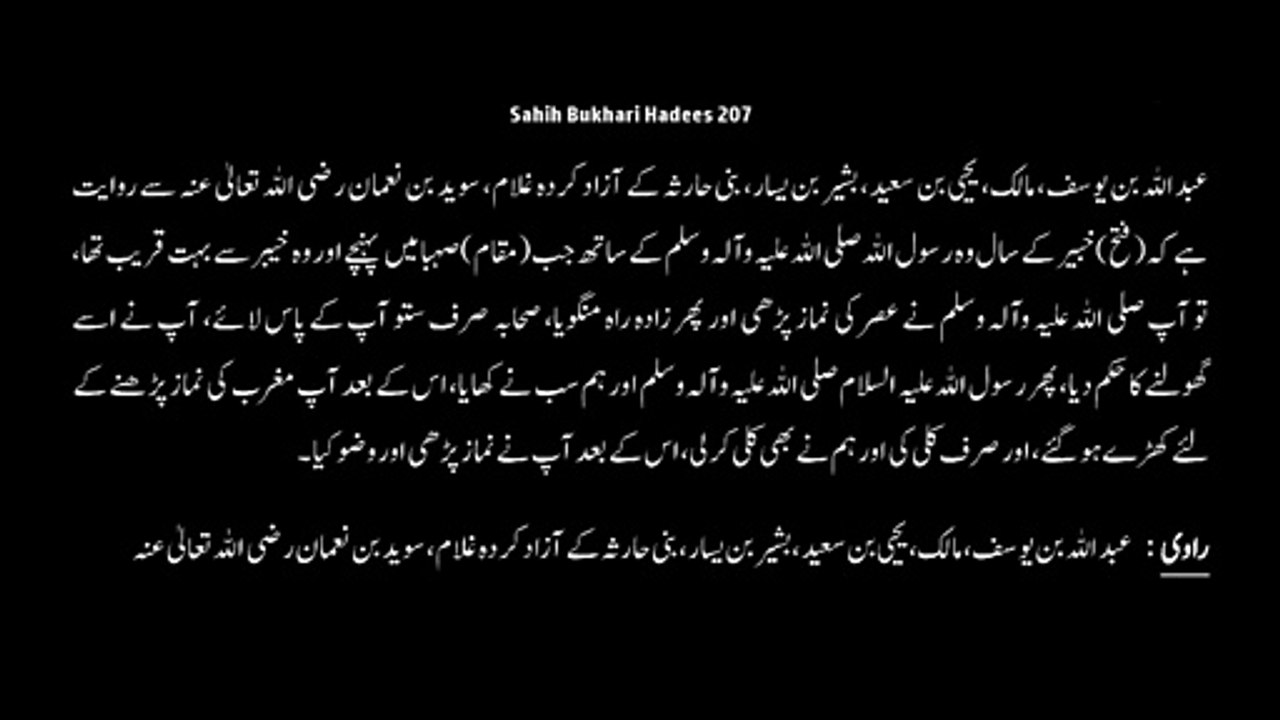 Watch *Hadith 206 Sahih Bukhari*