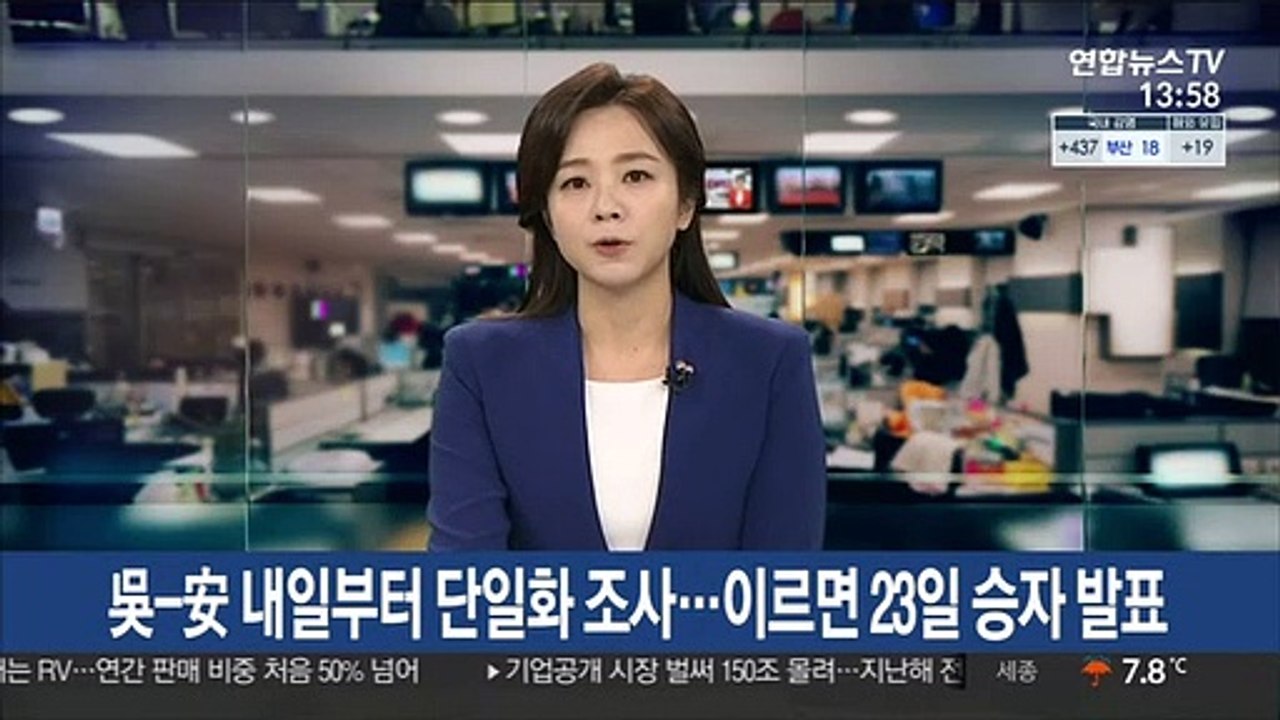 吳-安 내일부터 단일화 조사…이르면 23일 승자 발표