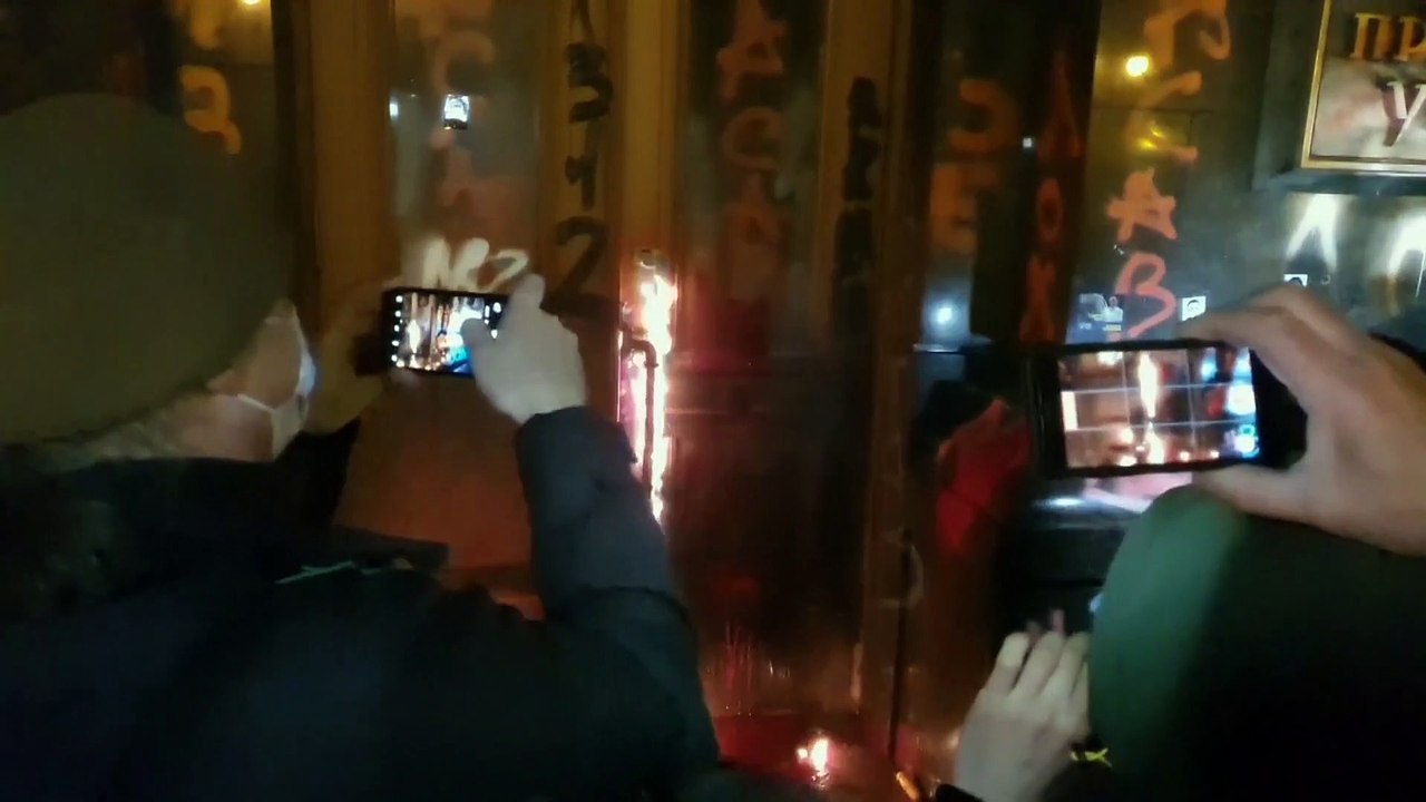 Far-right activists demonstrate in Kyiv.