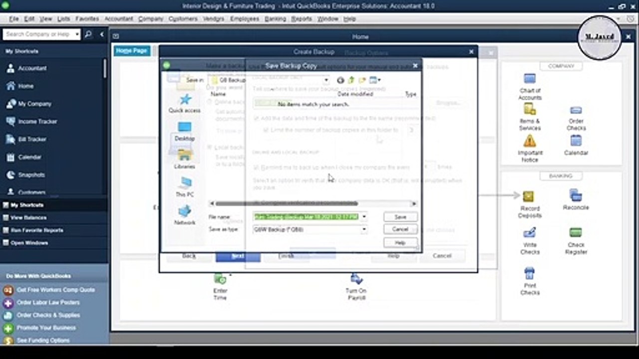 Backup and Restore a Company File in Quickbooks Desktop
