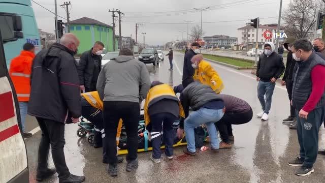 Yaya geçidinden geçen yaşlı adama otomobil çarptı